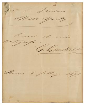 Lot #184 Giuseppe Garibaldi Signature - Image 2