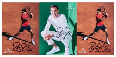 Lot #818 Roger Federer (3) Signed Promo Cards