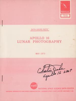 Lot #387 Charlie Duke Signed Apollo 16 Lunar Photography Manual