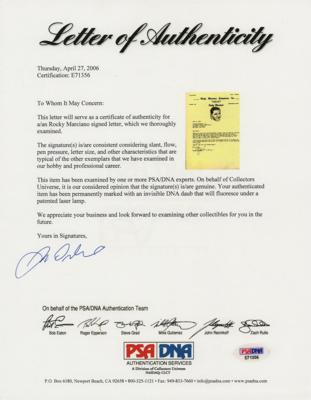 Lot #800 Rocky Marciano Typed Letter Signed - Image 3