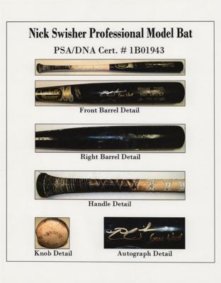 Lot #849 Nick Swisher Signed and Game-Used Baseball Bat - Image 4