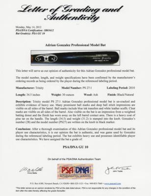 Lot #823 Adrian Gonzalez Game-Used Baseball Bat - Image 3