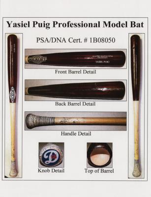 Lot #842 Yasiel Puig Game-Used Baseball Bat - Image 6