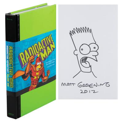 Lot #461 Matt Groening Signed Sketch in Book