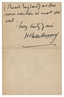 Lot #531 H. Rider Haggard Autograph Letter Signed - Image 2