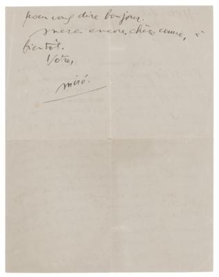 Lot #418 Joan Miro Autograph Letter Signed - Image 2