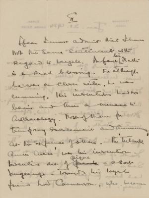 Lot #122 Howard Carter Autograph Letter Signed on King Tut's Curse - Image 2