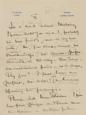Lot #122 Howard Carter Autograph Letter Signed on King Tut's Curse - Image 5