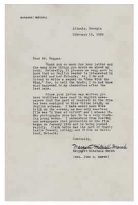 Lot #492 Margaret Mitchell Typed Letter Signed