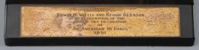 Lot #665 Academy Award Plaque: Set Decoration for An American in Paris (1951) - Image 4