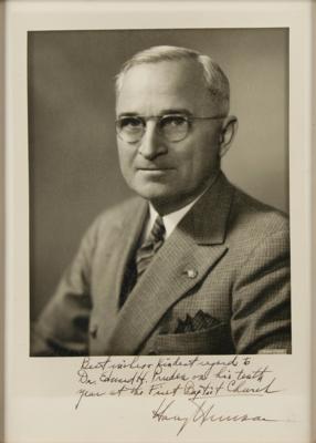 Lot #14 Harry S. Truman Signed Photograph - Image 1