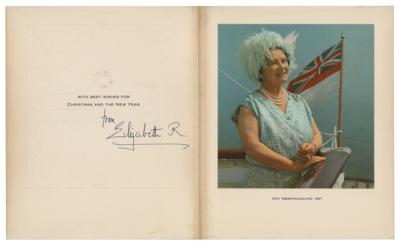 Lot #174 Elizabeth, Queen Mother Signed Christmas Card from 1967