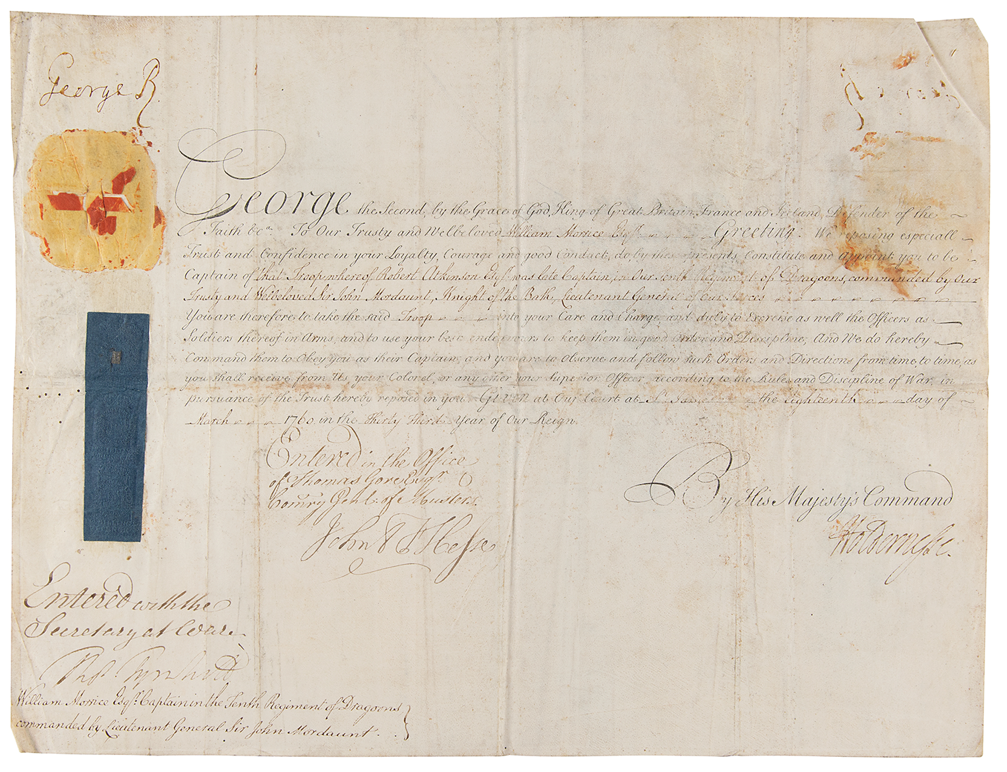 Lot #229 King George II Document Signed