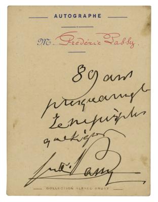Lot #266 Frederic Passy Signature