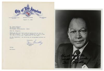 Lot #151 Tom Bradley Signed Photograph and Typed Letter Signed - Image 1