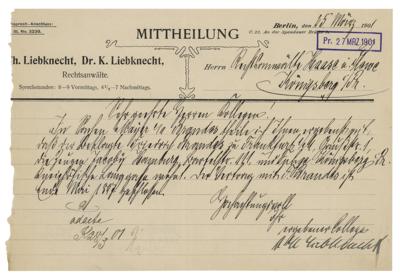 Lot #235 Karl Liebknecht Letter Signed