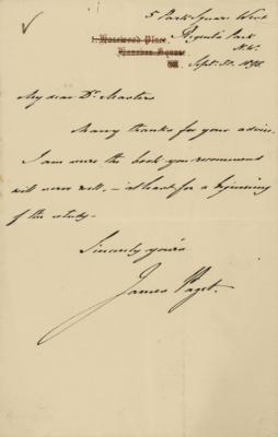 Lot #262 James Paget Autograph Letter Signed - Image 1