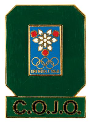 Lot #4178 Grenoble 1968 Winter Olympics Organizing Committee Badge - Image 1