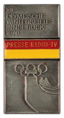 Lot #4185 Innsbruck 1976 Winter Olympics Media Badge - Image 1