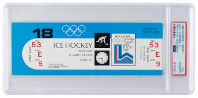 Lot #4242 Lake Placid 1980 Winter Olympics USA Hockey Ticket (2/18)