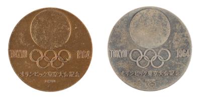 Lot #4277 Tokyo 1964 Summer Olympics Commemorative Silver and Copper Medals - Image 2