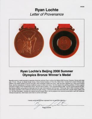 Lot #4038 Ryan Lochte's Beijing 2008 Summer Olympics (2) Bronze Winner's Medals - Image 6