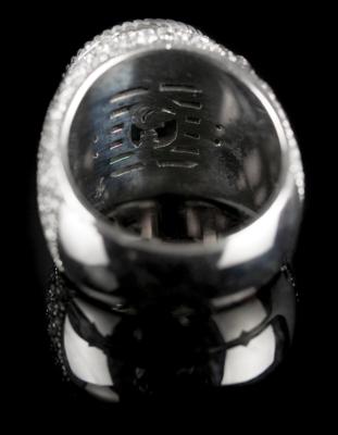 Lot #4040 Ryan Lochte's 14k White Gold Olympic Ring Custom-Made by Johnny Dang - Image 4