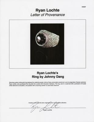 Lot #4040 Ryan Lochte's 14k White Gold Olympic Ring Custom-Made by Johnny Dang - Image 5