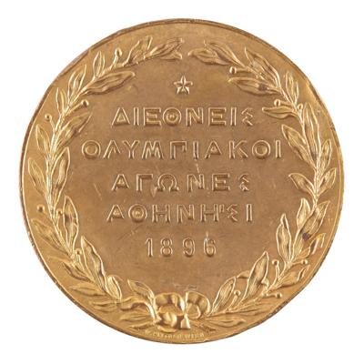 Lot #4076 Athens 1896 Olympics Gilt Bronze Participation Medal - Image 2