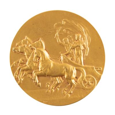 Lot #4080 London 1908 Olympics Gilt Bronze Participation Medal - Image 1