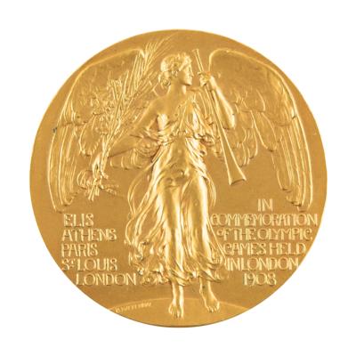 Lot #4080 London 1908 Olympics Gilt Bronze Participation Medal - Image 2