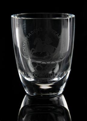 Lot #4269 Stockholm 1956 Summer Olympics Souvenir Shot Glass - Image 1