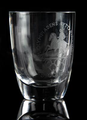 Lot #4269 Stockholm 1956 Summer Olympics Souvenir Shot Glass - Image 2