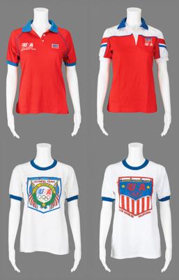 Lot #4291 Diane Moyer's Los Angeles 1984 Summer Olympics (4) Team USA Shirts - Image 1