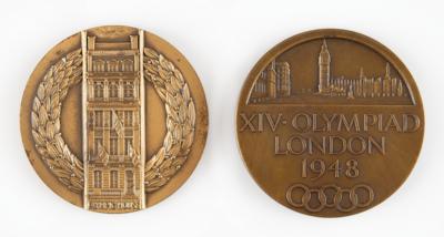 Lot #4054 London 1948 Summer Olympics Gold and Silver Winner's Medals - Image 3