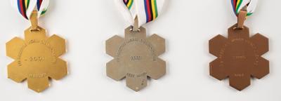 Lot #4067 Aleksei Grishin's FIS Freestyle World Ski Championships Gold, Silver, and Bronze Winner's Medals - Image 4