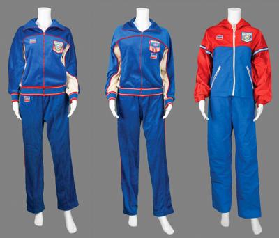 Lot #4293 Diane Moyer's Los Angeles 1984 Summer Olympics (3) Team USA Warm-Up Uniforms