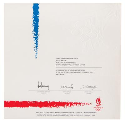 Lot #4120 Albertville 1992 Winter Olympics Participation Diploma - Image 1