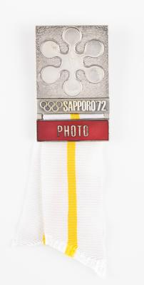 Lot #4183 Sapporo 1972 Winter Olympics Photo Badge - Image 1