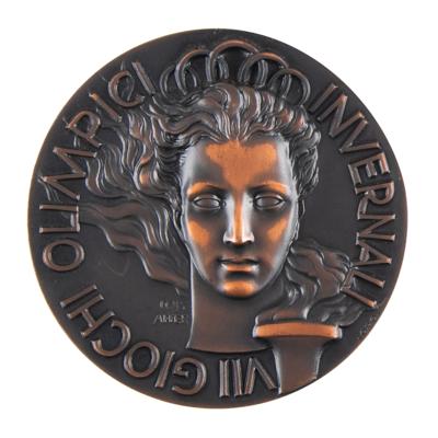 Lot #4090 Cortina 1956 Winter Olympics Bronze Participation Medal