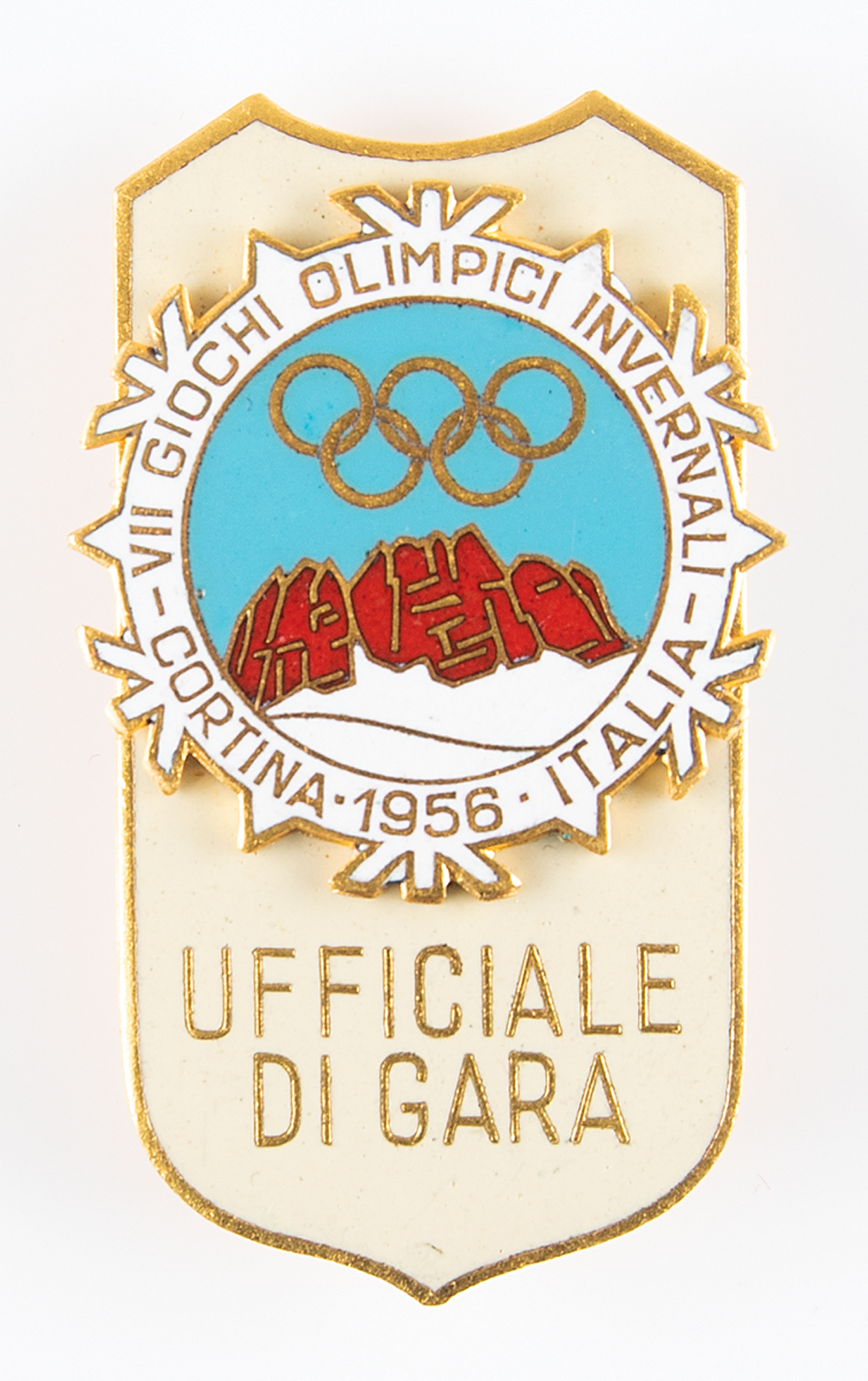 Lot #4170 Cortina 1956 Winter Olympics Match Official Badge