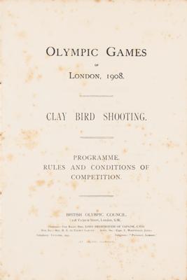 Lot #4228 London 1908 Olympics Program for Clay Pigeon Shooting - Image 2