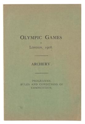 Lot #4229 London 1908 Olympics Program for Archery