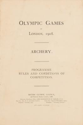 Lot #4229 London 1908 Olympics Program for Archery - Image 2