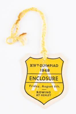 Lot #4168 London 1948 Summer Olympics Rowing Admission Badge - Image 1