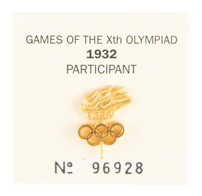 Lot #4193 Los Angeles 1932 Summer Olympics IOC Participation Pin