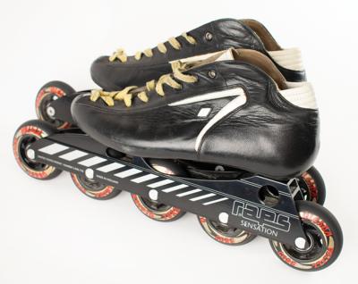 Lot #4329 Dan Jansen's Team USA Olympic Training Inline Speed Skates and Ankle Booties - Image 2