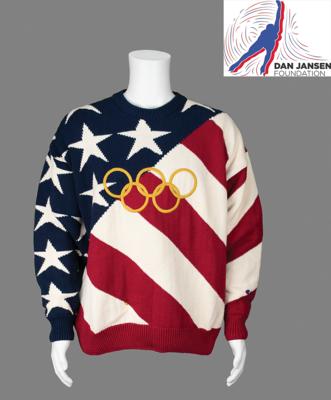 Lot #4336 Dan Jansen's Lillehammer 1994 Winter Olympics Team USA Sweater