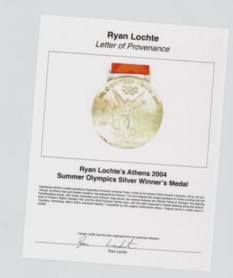 Lot #4037 Ryan Lochte's Athens 2004 Summer Olympics Silver Winner's Medal - Image 6