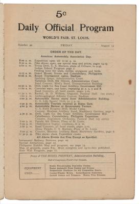 Lot #4224 St. Louis 1904 Olympics Daily Program - Image 2